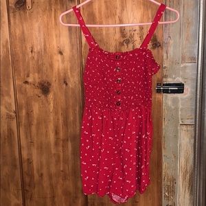 Red floral patterned Hollister Romper